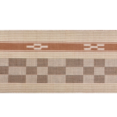 草木染.科学染絹製 帯 八重山みんさ工芸館、帯留め付き 八重山ミンサー 半幅帯 緑 藍 草木染 ｜石垣市織物事業協同組合